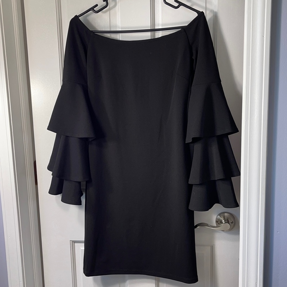 Off the shoulder little black dress